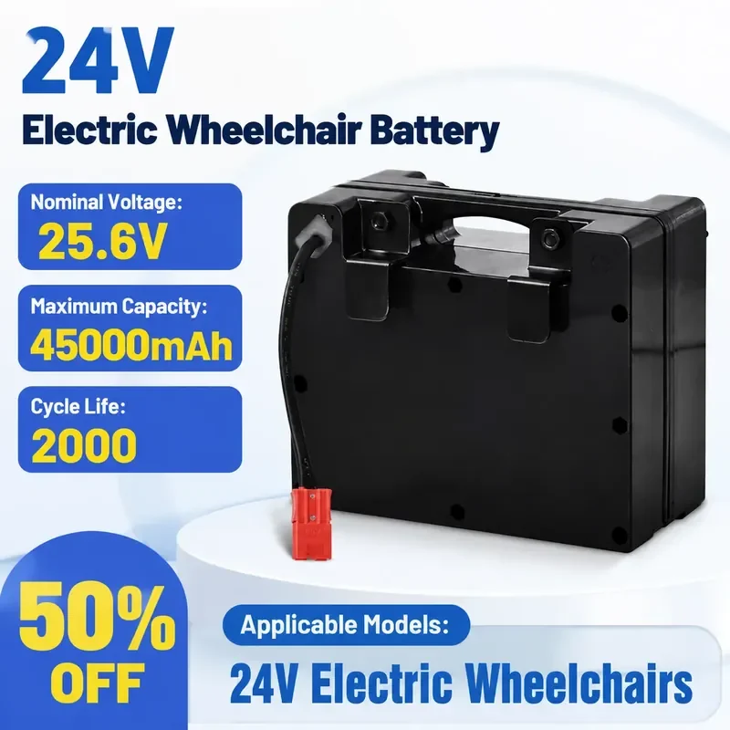 For 24V Electric Wheelchair 12Ah or 20Ah High-Rate 25.6V Iron Lithium Smart Battery Medical Four-Wheeler
For 24V Electric Wheelchair 12Ah or 20Ah High-Rate 25.6V Iron Lithium Smart Battery Medical Four-Wheeler
