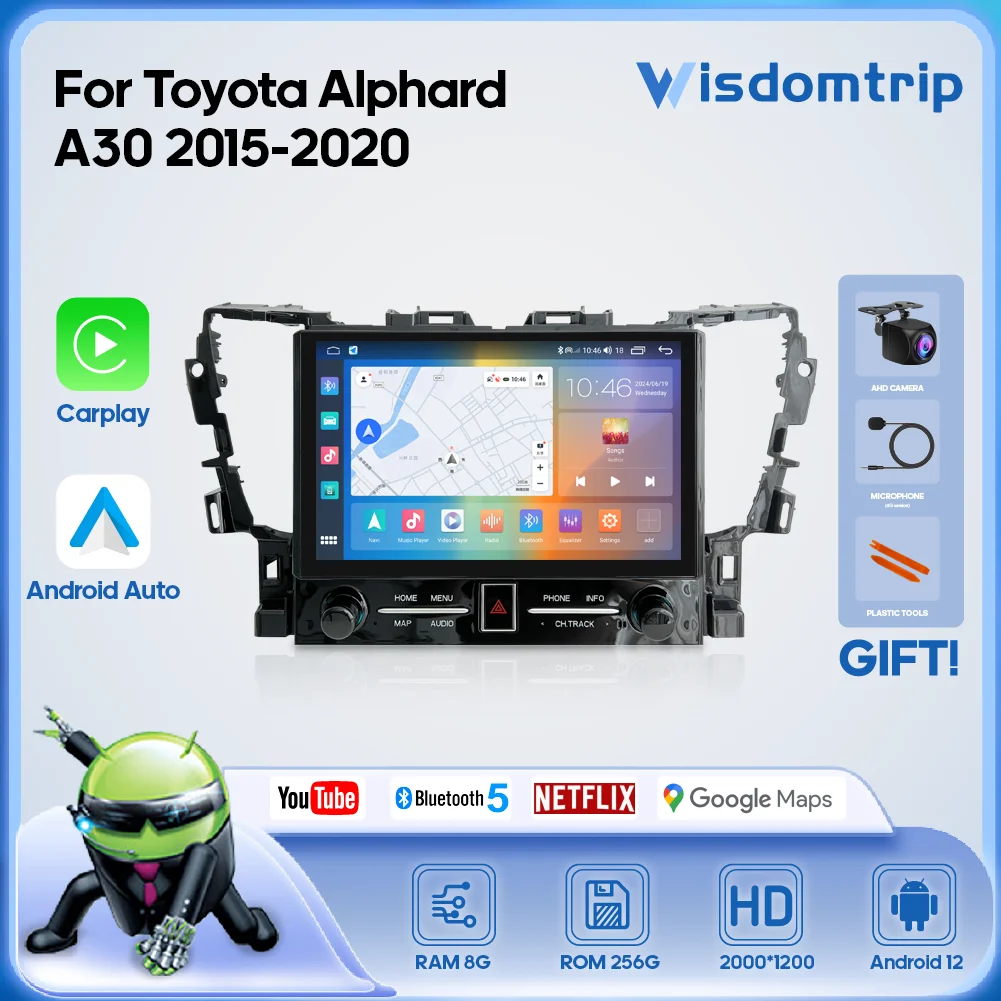 11,6 дюймов для Toyota Vellfire Alphard A30 2015-2020 автомобильный мультимедийный плеер gps-навигация, радио, стерео Carplay 4G WIFI Android 12
11,6 дюймов для Toyota Vellfire Alphard A30 2015-2020 автомобильный мультимедийный плеер gps-навигация, радио, стерео Carplay 4G WIFI Android 12