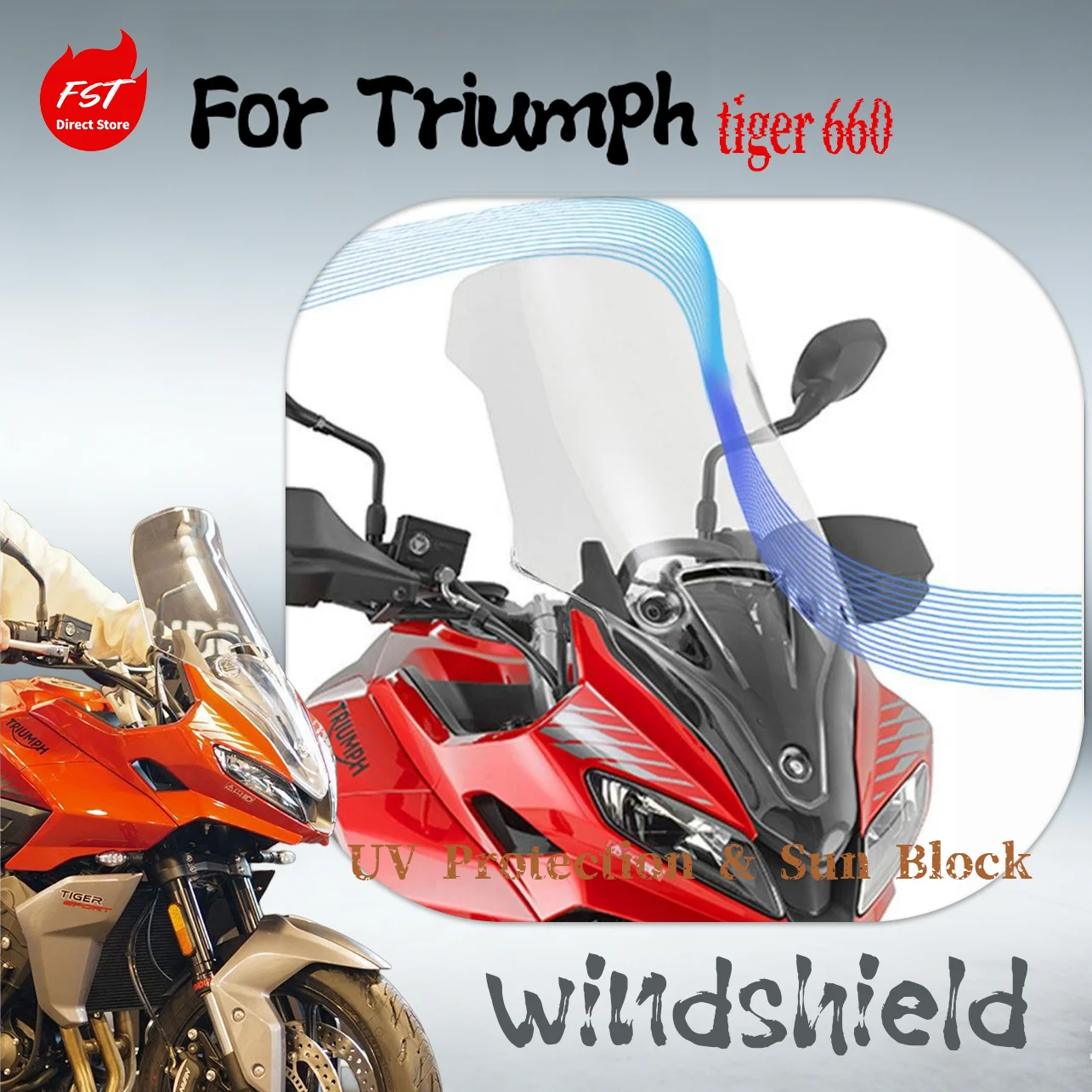 Custom Tall Windshield for Triumph Tiger 660 Sport 2022-2025, Stable & Anti-Scratch, Touring Modified Parts
Custom Tall Windshield for Triumph Tiger 660 Sport 2022-2025, Stable & Anti-Scratch, Touring Modified Parts