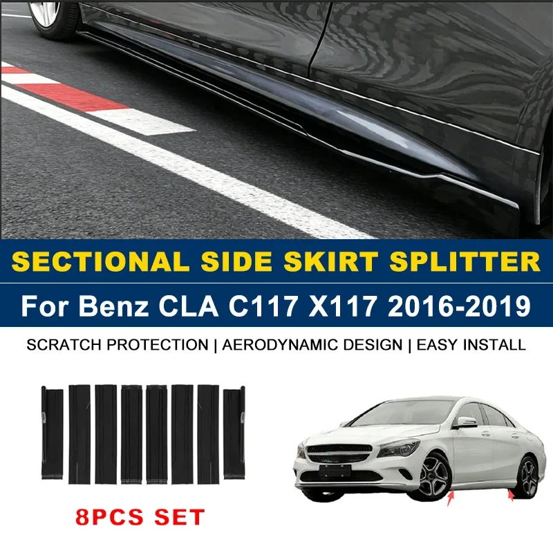 2m Sectional Side Skirt Extension Lips Side Spoiler, Car Exterior Modified Upgrade Kit For Mercedes Benz CLA C117 X117 2016-2019
2m Sectional Side Skirt Extension Lips Side Spoiler, Car Exterior Modified Upgrade Kit For Mercedes Benz CLA C117 X117 2016-2019