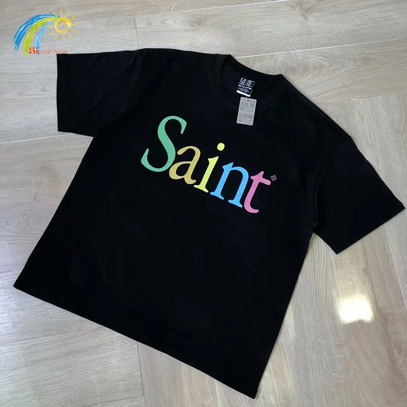 2025 Summer Classic Colorful Letters Logo Print Saint T Shirt Men Women Unisex Casual Fashion Loose T-Shirt Short Sleeve Tee
2025 Summer Classic Colorful Letters Logo Print Saint T Shirt Men Women Unisex Casual Fashion Loose T-Shirt Short Sleeve Tee