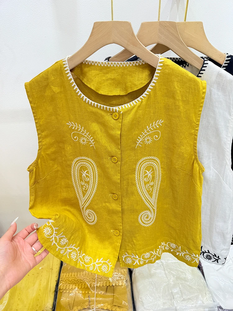 Свободный крой, вышитая блузка с круглым вырезом, женская модная корейская летняя повседневная блузка 2025 года
Свободный крой, вышитая блузка с круглым вырезом, женская модная корейская летняя повседневная блузка 2025 года