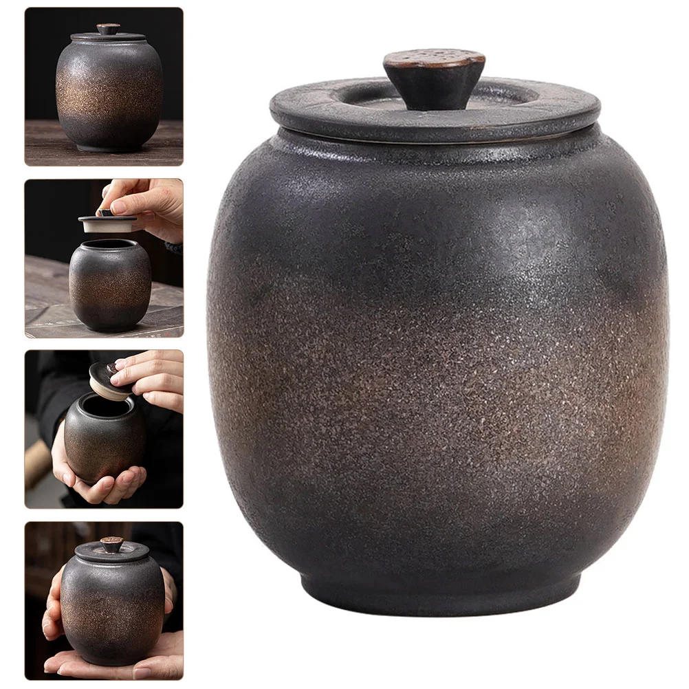 Tea Sealing Sugar Container Ceramic Bean Retro Decor Candy Jar Loose Canister Ceramics Desktop Baby with Lid
Tea Sealing Sugar Container Ceramic Bean Retro Decor Candy Jar Loose Canister Ceramics Desktop Baby with Lid