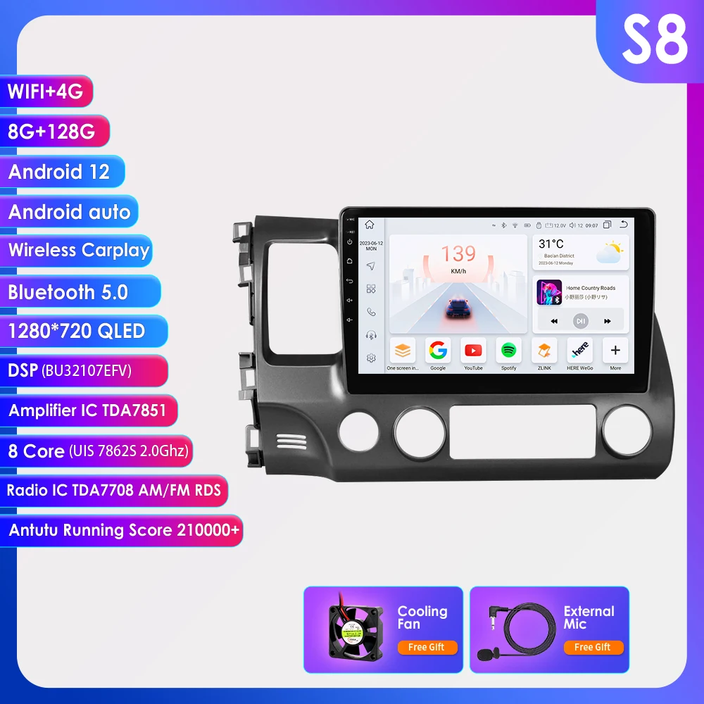 2 Din Android Car Radio for Honda Civic 8 2006 -2011 Car Stereo Multimedia Player GPS Carplay Car Video Multimedia 7862 Headunit
2 Din Android Car Radio for Honda Civic 8 2006 -2011 Car Stereo Multimedia Player GPS Carplay Car Video Multimedia 7862 Headunit