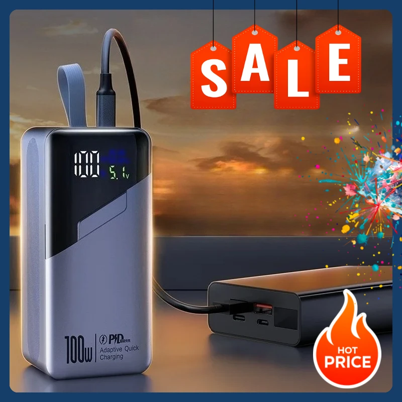 20000mAh Power Bank with Built-in Cables - PD 100W Fast Charging for Laptops & Phones Portable Charger with LED Display
20000mAh Power Bank with Built-in Cables - PD 100W Fast Charging for Laptops & Phones Portable Charger with LED Display