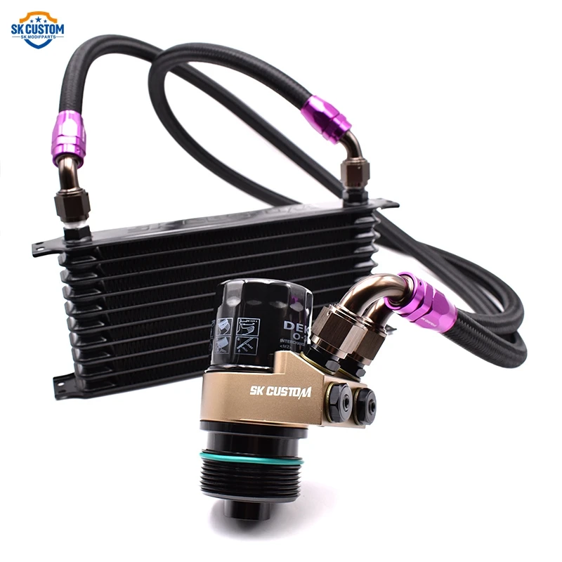Black 10 Rows Oil Cooler Sandwich Adapter Kit For VW Golf MK7 1.8T 2.0T EA888 Gen3 Engine
Black 10 Rows Oil Cooler Sandwich Adapter Kit For VW Golf MK7 1.8T 2.0T EA888 Gen3 Engine