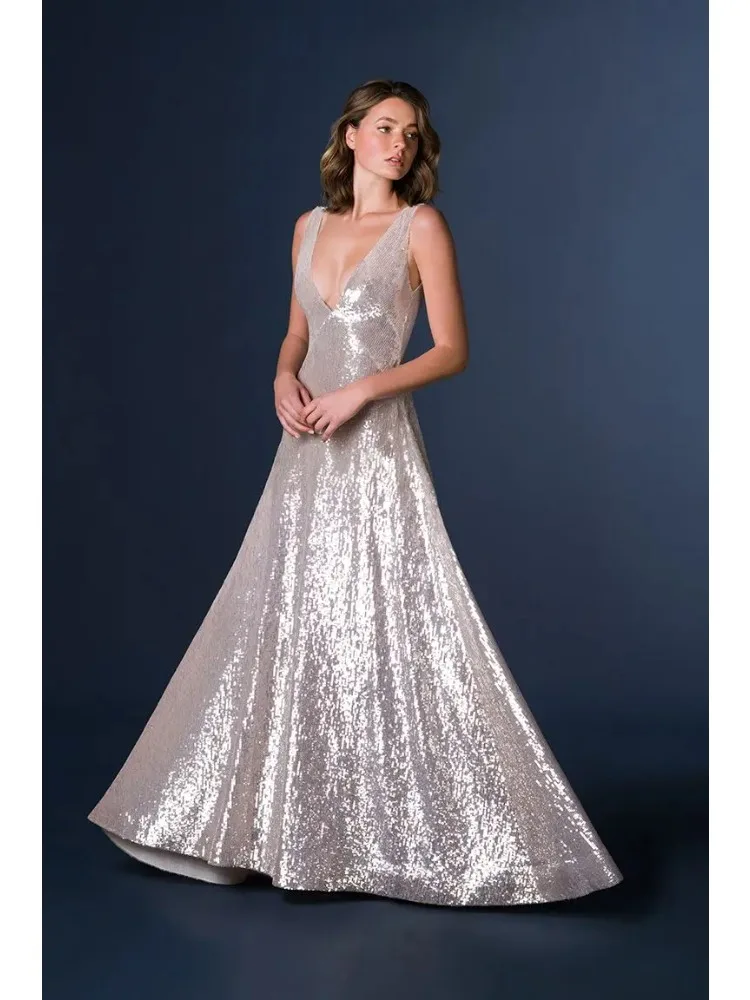 Luxury Sexy Deep V-Neck Sequins Evening Dresses Women Elegant V-back Sleeveless Wedding Party Long Prom Cocktail Dress
Luxury Sexy Deep V-Neck Sequins Evening Dresses Women Elegant V-back Sleeveless Wedding Party Long Prom Cocktail Dress