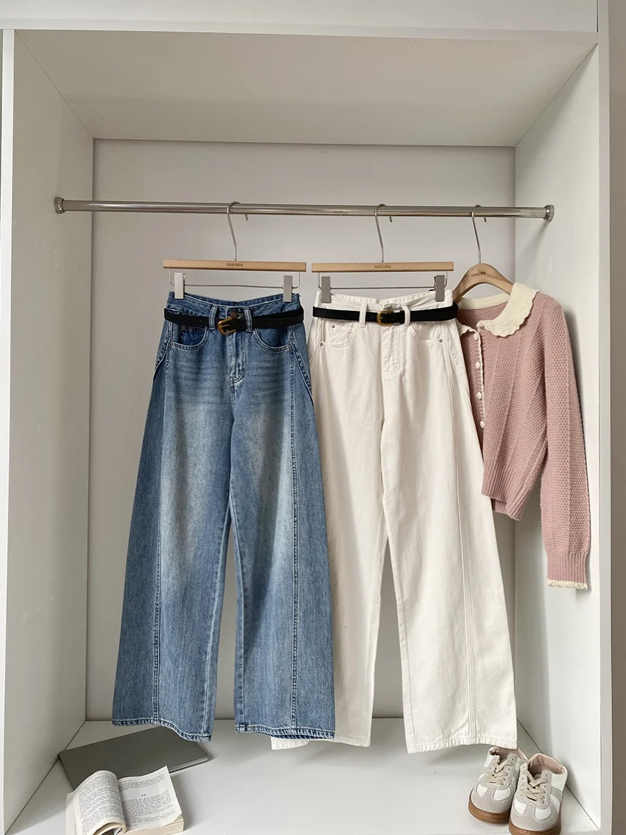 High Waist Straight Leg Jeans Women's Casual Slimming Hip Covering Spring Summer New Style Retro Korean Version Long Pants
High Waist Straight Leg Jeans Women's Casual Slimming Hip Covering Spring Summer New Style Retro Korean Version Long Pants