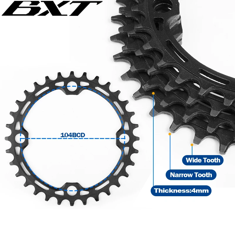 BXT MTB Bike 104 BCD ChainWheel Круглая узкая широкая звездочка MTB 32T/34T/36T/38T с одной звездочкой, детали шатунов для велосипеда
BXT MTB Bike 104 BCD ChainWheel Круглая узкая широкая звездочка MTB 32T/34T/36T/38T с одной звездочкой, детали шатунов для велосипеда