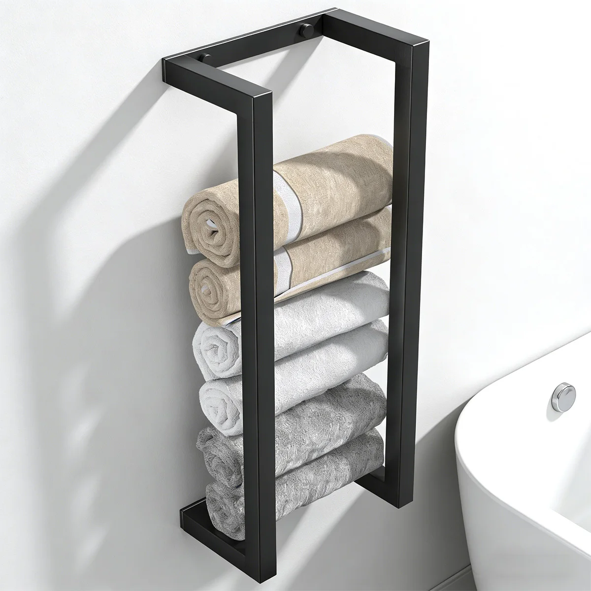 Towel Rack for Bathroom, Wall Mounted Metal Bathroom Organizer, Bath Towel Holder Wall for Bathroom Towel Storage
Towel Rack for Bathroom, Wall Mounted Metal Bathroom Organizer, Bath Towel Holder Wall for Bathroom Towel Storage
