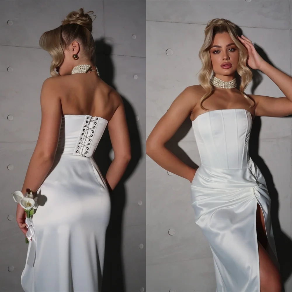 CustomizedCustomized Mermaid Elegant White Satin Evening Dress Classic Strapless Sleeveless Homecoming Dresses Special Occasion
CustomizedCustomized Mermaid Elegant White Satin Evening Dress Classic Strapless Sleeveless Homecoming Dresses Special Occasion