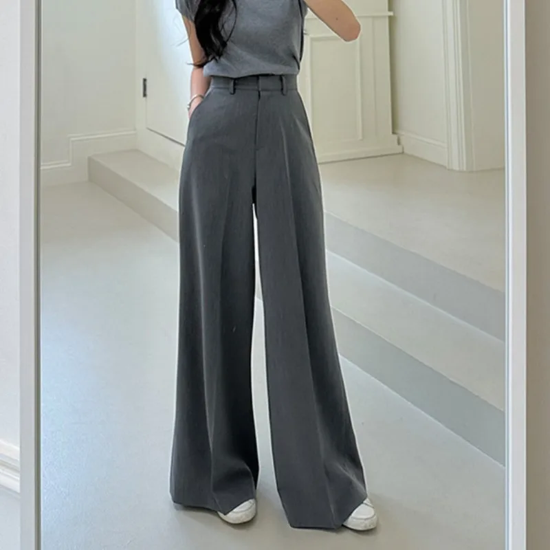 High Waist Wide Leg Flared Pants Retro Versatile Commute Friendly Women's Fashion Spring Autumn Winter Korean Style
High Waist Wide Leg Flared Pants Retro Versatile Commute Friendly Women's Fashion Spring Autumn Winter Korean Style