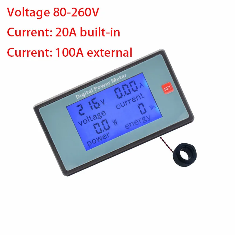 100A 80-260V AC multi-function digital display voltage, current, power, electric energy multimeter AC220V digital meter
100A 80-260V AC multi-function digital display voltage, current, power, electric energy multimeter AC220V digital meter