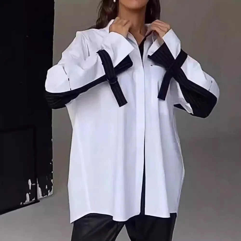 Fashion Matching Lace Up Shirt Blouse Women Autumn Winter Button Long Sleeve Shirts For Women 2024 Casual Loose Long Shirts Tops
Fashion Matching Lace Up Shirt Blouse Women Autumn Winter Button Long Sleeve Shirts For Women 2024 Casual Loose Long Shirts Tops