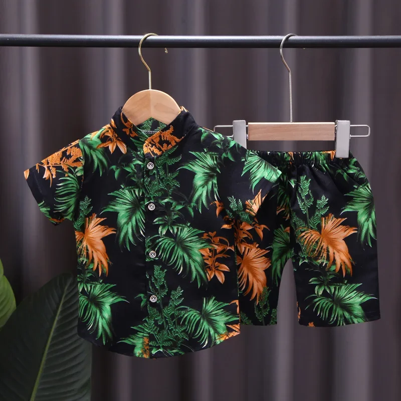 Children's Summer Clothing Set Kids Short Sleeve Stand Collar Tropical Floral Shirt + Shorts Boys Casual Beach Vacation Clothes
Children's Summer Clothing Set Kids Short Sleeve Stand Collar Tropical Floral Shirt + Shorts Boys Casual Beach Vacation Clothes