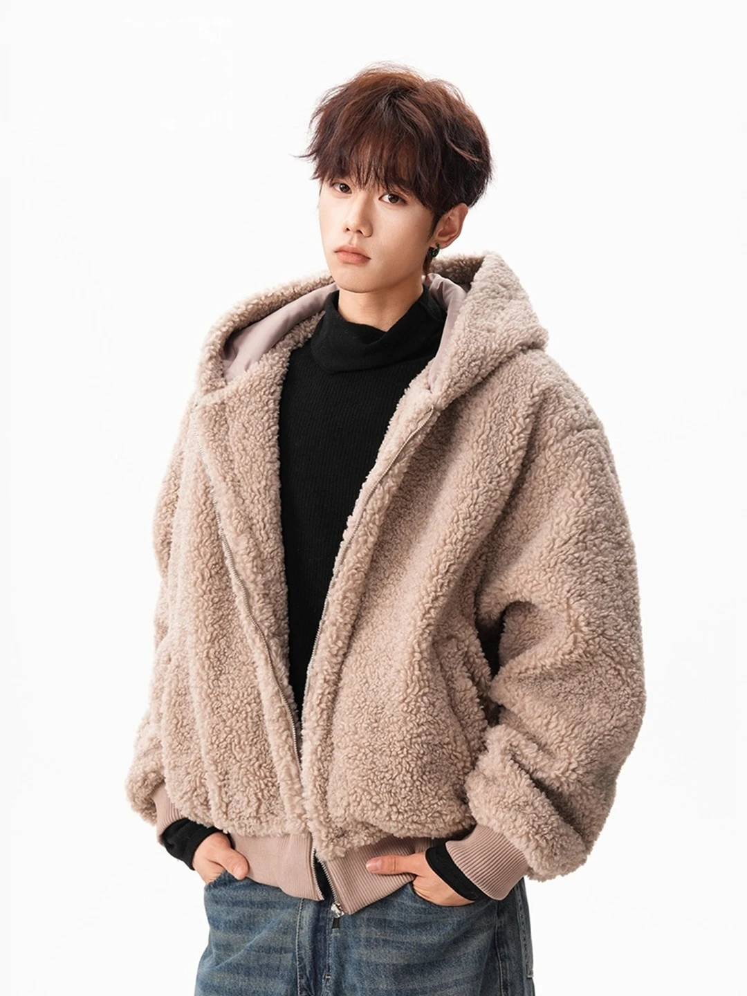 American Casual Thiened Lamb Fur Cotton Jaet Men's Winter Trend Loose Lazy Sle Warmth Hooded Cotton Clothes
American Casual Thiened Lamb Fur Cotton Jaet Men's Winter Trend Loose Lazy Sle Warmth Hooded Cotton Clothes