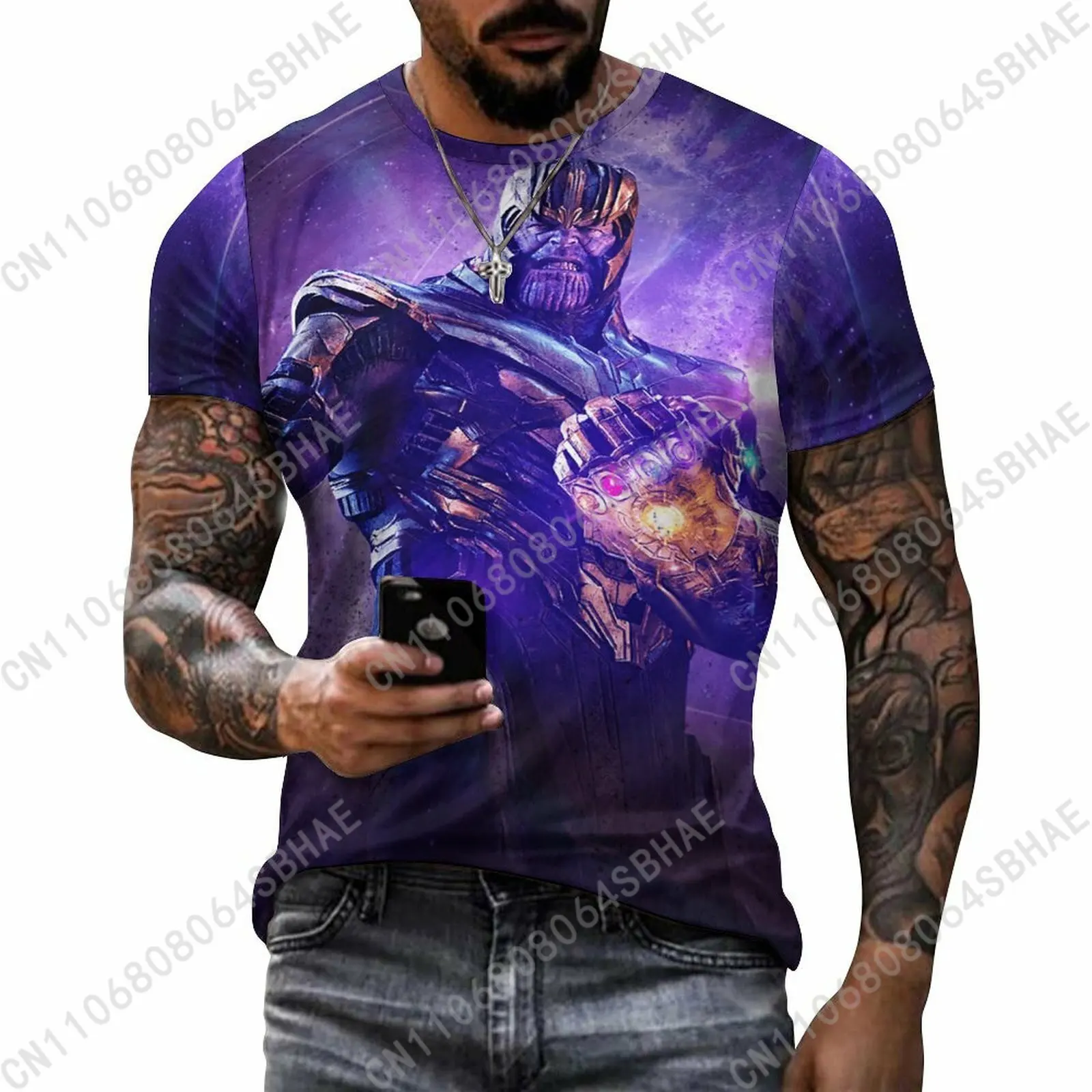 Marvel Thanos Custom Pattern Men's Cotton T-Shirt Short Sleeve Tee Men Tops Personalized Tshirt Summer Cosplay
Marvel Thanos Custom Pattern Men's Cotton T-Shirt Short Sleeve Tee Men Tops Personalized Tshirt Summer Cosplay