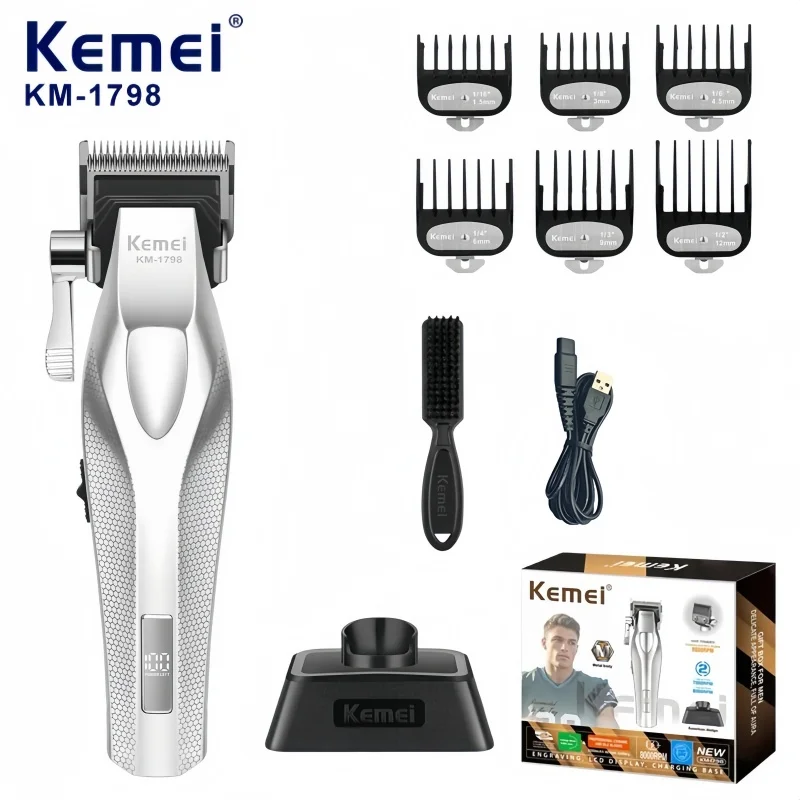 Kemei KM-1798 Профессиональная беспроводная металлическая машинка для стрижки волос — парикмахерский триммер для прецизионной стрижки и укладки волос
Kemei KM-1798 Профессиональная беспроводная металлическая машинка для стрижки волос — парикмахерский триммер для прецизионной стрижки и укладки волос