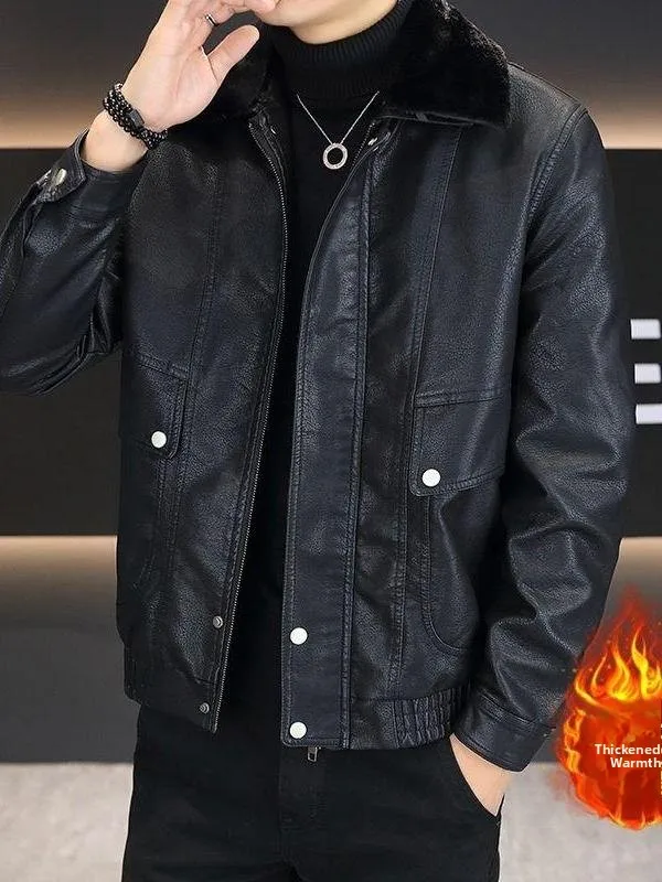 Men's Fce Lined Thiened Leather Jaet Sli Casual Outerwear Winter Faion Trendy Long Sve Double Sided Wear
Men's Fce Lined Thiened Leather Jaet Sli Casual Outerwear Winter Faion Trendy Long Sve Double Sided Wear