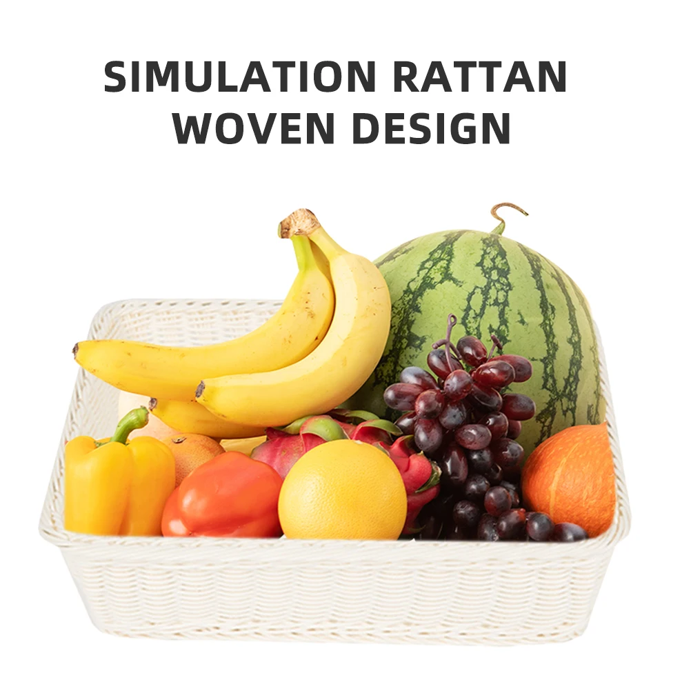 1Pcs Storage Basket Imitation Rattan Woven Decorative Bread Organizer Fruit Container Food Storage Rustic Style
1Pcs Storage Basket Imitation Rattan Woven Decorative Bread Organizer Fruit Container Food Storage Rustic Style