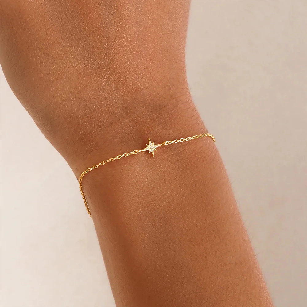 CANNER European American Style Eight-Pointed Star Zircon Bracelet S925 Sterling Silver Personality Simple Versatile Bracelet
CANNER European American Style Eight-Pointed Star Zircon Bracelet S925 Sterling Silver Personality Simple Versatile Bracelet