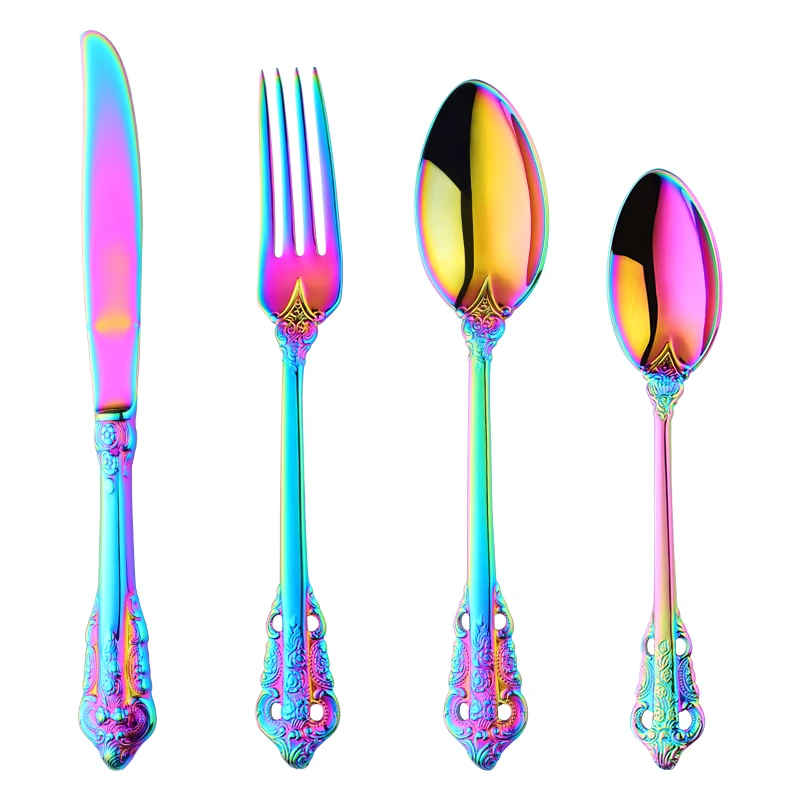 Golden Matte Tableware Silverware Set Spoon and Fork 18/10 Resuable Stainless Steel Cutlery Sets Disherwasher Safe Flatware
Golden Matte Tableware Silverware Set Spoon and Fork 18/10 Resuable Stainless Steel Cutlery Sets Disherwasher Safe Flatware