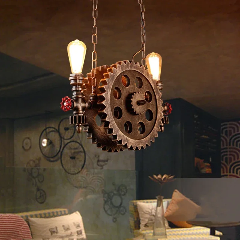 Vintage Loft Pendant Lamps Gear Clain Lights Water Pipe Arm Bar Restaurant Industry Wind Cafe Living Room Dining Stair Lamp
Vintage Loft Pendant Lamps Gear Clain Lights Water Pipe Arm Bar Restaurant Industry Wind Cafe Living Room Dining Stair Lamp