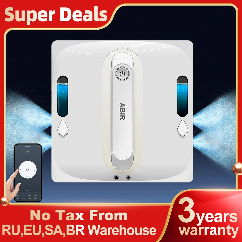 Robot Window Vacuum Cleaner ABIR,4-Way Water Spray, Laser Sensor,9000PA Suction, Low Nosise,Wet Dry Scrape & Wipe in One
Robot Window Vacuum Cleaner ABIR,4-Way Water Spray, Laser Sensor,9000PA Suction, Low Nosise,Wet Dry Scrape & Wipe in One