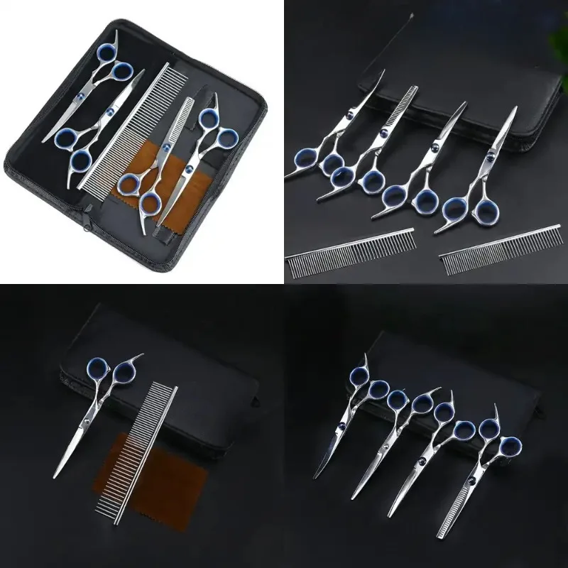Pet scissors set, pet grooming tool 6-piece set, pet comb
Pet scissors set, pet grooming tool 6-piece set, pet comb
