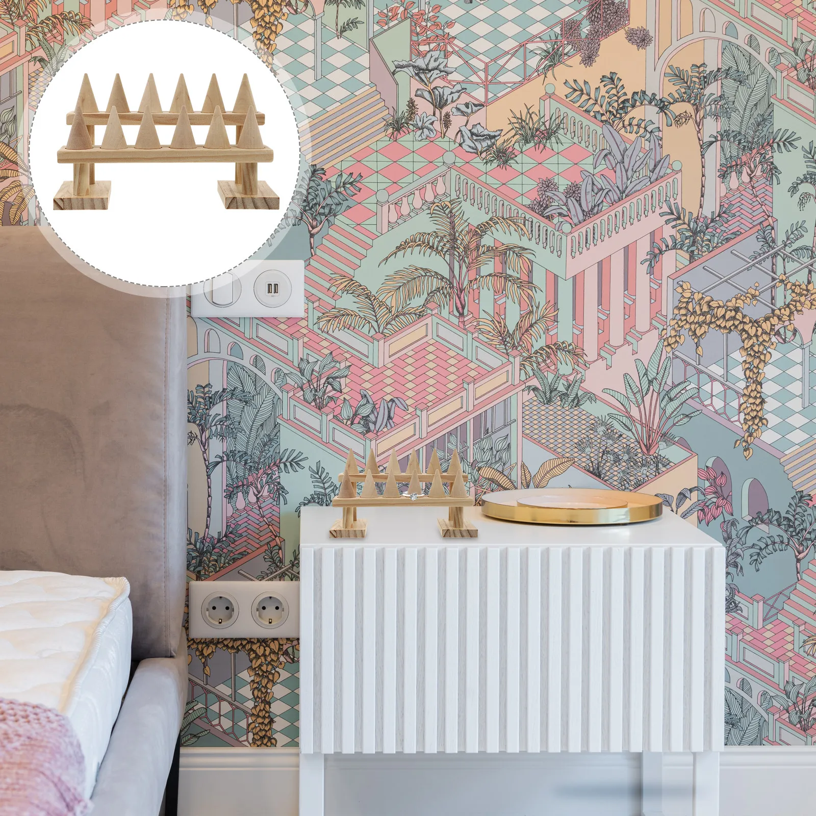 1Pcs Wooden Double Layer Ring Display Stand for Jewelry Organization Desktop Showcase Storage Rings Holder Finger Ring Stand
1Pcs Wooden Double Layer Ring Display Stand for Jewelry Organization Desktop Showcase Storage Rings Holder Finger Ring Stand