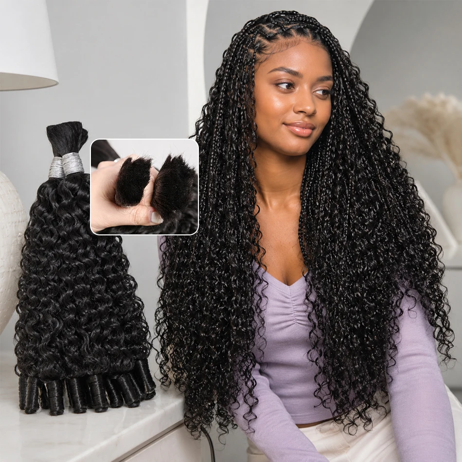 12A Human Braiding Hair for Boho Braids Burmese Curly Spiral Ends Bulk For Bohemian Knotless Braids 5Bundles No Weft Extensions
12A Human Braiding Hair for Boho Braids Burmese Curly Spiral Ends Bulk For Bohemian Knotless Braids 5Bundles No Weft Extensions
