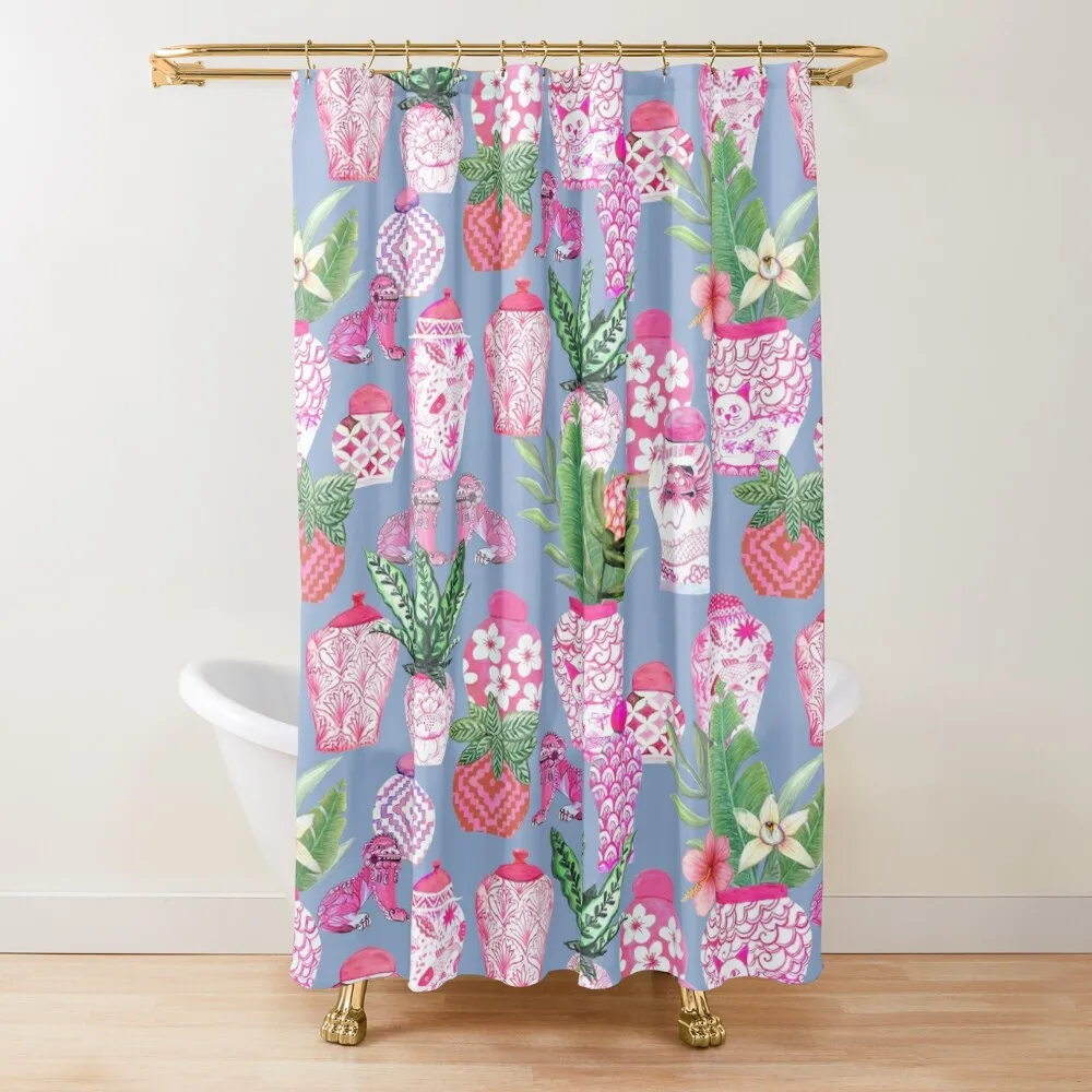Pink ginger jars and foo dogs with palms, pink Shower Curtain Shower Set Cute Shower Bathroom Set In The Bathroom Curtain
Pink ginger jars and foo dogs with palms, pink Shower Curtain Shower Set Cute Shower Bathroom Set In The Bathroom Curtain