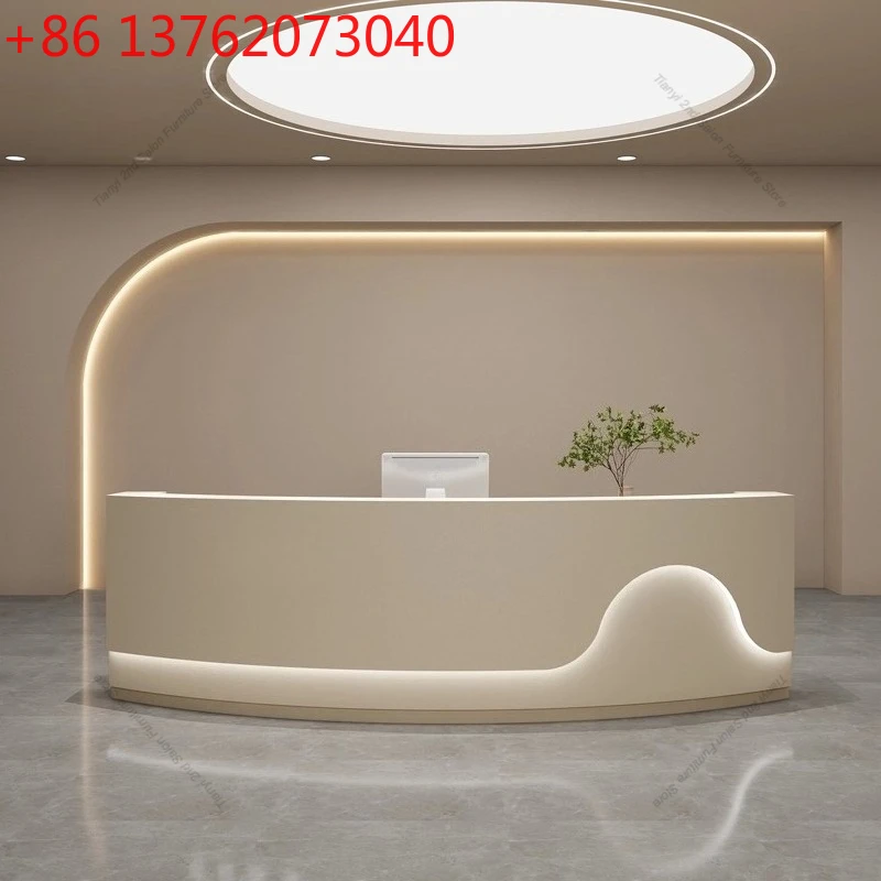 Nordic Minimalist Arc-shaped Reception Desk French High-end Clothing Store Cashier Desk Wedding Dress Shop Office Furniture
Nordic Minimalist Arc-shaped Reception Desk French High-end Clothing Store Cashier Desk Wedding Dress Shop Office Furniture