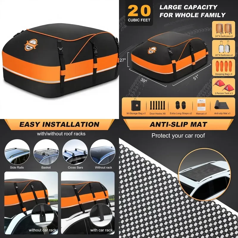 【CHIMU HOME】 580L Waterproof Roof Top Cargo Bag 20 Cubic Feet for SUV Sedan Hatchback Rooftop Carrier
【CHIMU HOME】 580L Waterproof Roof Top Cargo Bag 20 Cubic Feet for SUV Sedan Hatchback Rooftop Carrier
