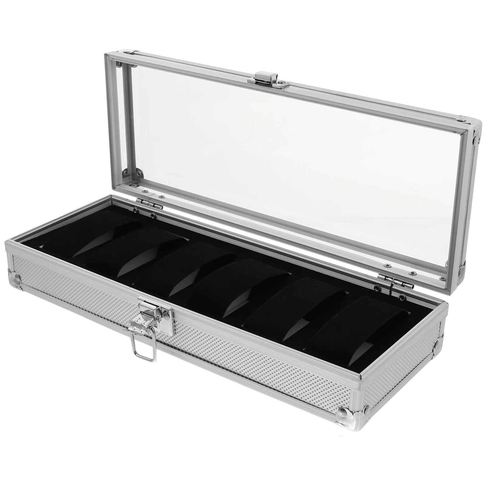 Watch Storage Box for 5 Watches Collection Case Aluminum Travel Display Organizer EVA Material Practical Transparent Glass Top 
Watch Storage Box for 5 Watches Collection Case Aluminum Travel Display Organizer EVA Material Practical Transparent Glass Top
