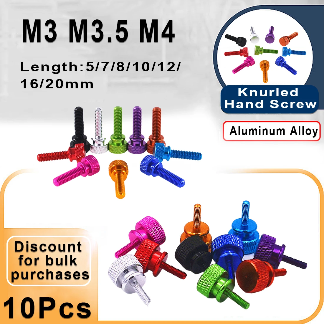 10PCS M3 M3.5 M4*5/8/10/12/16/20mm Step Colourful Aluminum Knurled Head Computer Case Screw Hand Tighten Thumb Screws
10PCS M3 M3.5 M4*5/8/10/12/16/20mm Step Colourful Aluminum Knurled Head Computer Case Screw Hand Tighten Thumb Screws