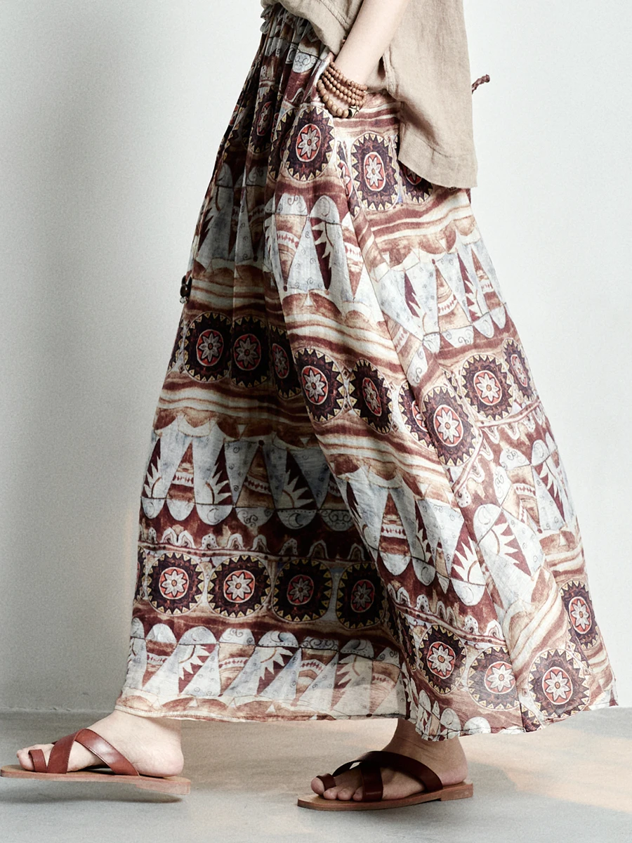 Vacation Travel Photography Print Linen Midi Skirt Women Spring Summer Vintage Ethnic Style Long Skirt Draping Ankle-Length
Vacation Travel Photography Print Linen Midi Skirt Women Spring Summer Vintage Ethnic Style Long Skirt Draping Ankle-Length