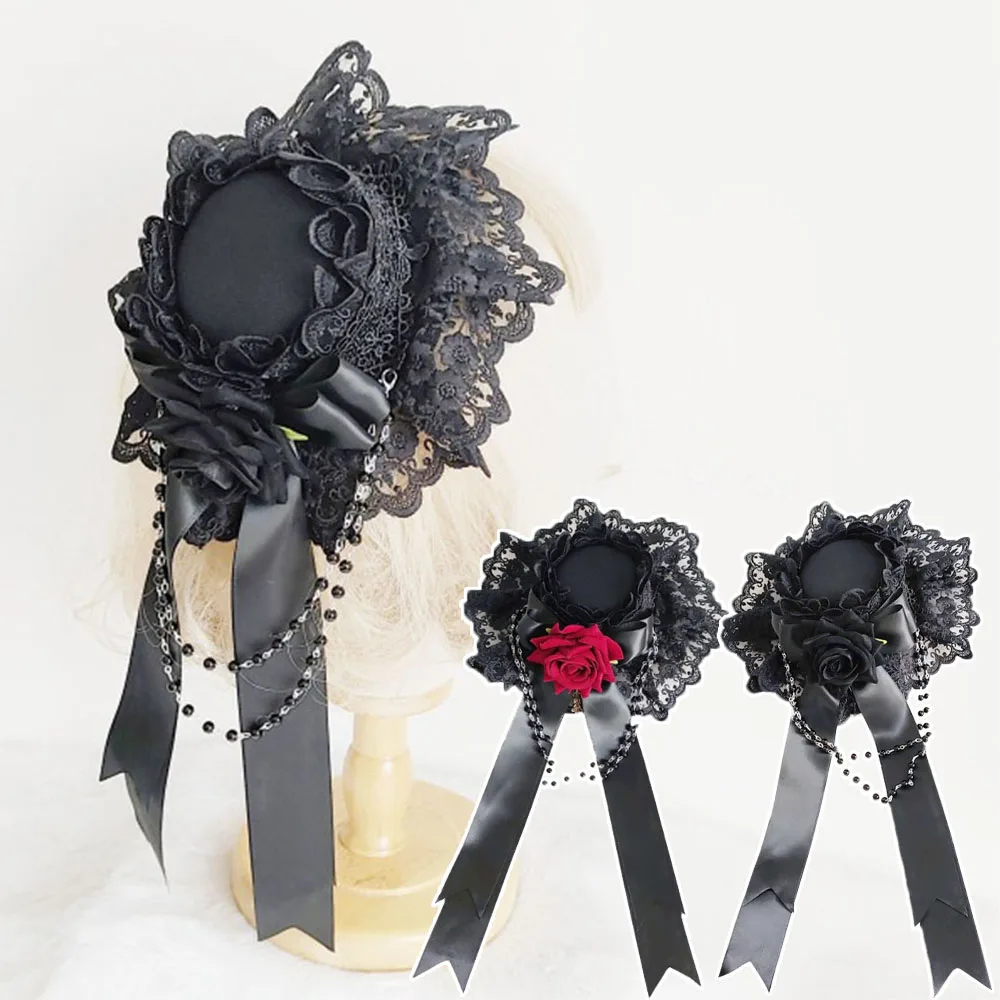 Vintage Lolita Small Top Hat Dark Punk Rose Lace Hats Goth Halloween Party Cosplay Anti-slip Hat Women Headwear Accessories
Vintage Lolita Small Top Hat Dark Punk Rose Lace Hats Goth Halloween Party Cosplay Anti-slip Hat Women Headwear Accessories