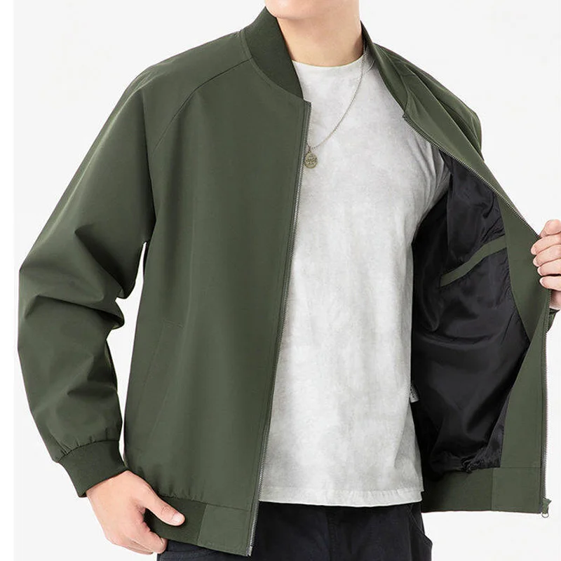 Spring Autumn New Men's Stand Collar Bomber Jacket Casual Zipper Coat Black Army Green
Spring Autumn New Men's Stand Collar Bomber Jacket Casual Zipper Coat Black Army Green