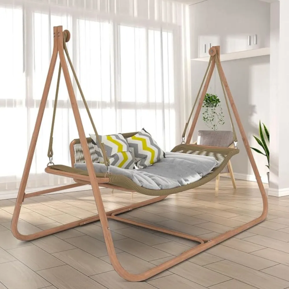 Hammock Swing Chair with Stand for Indoor,Outdoor, Anti-Rust Wood-Colored Frame 570 lbs Capacity swing chair outdoor hamac
Hammock Swing Chair with Stand for Indoor,Outdoor, Anti-Rust Wood-Colored Frame 570 lbs Capacity swing chair outdoor hamac