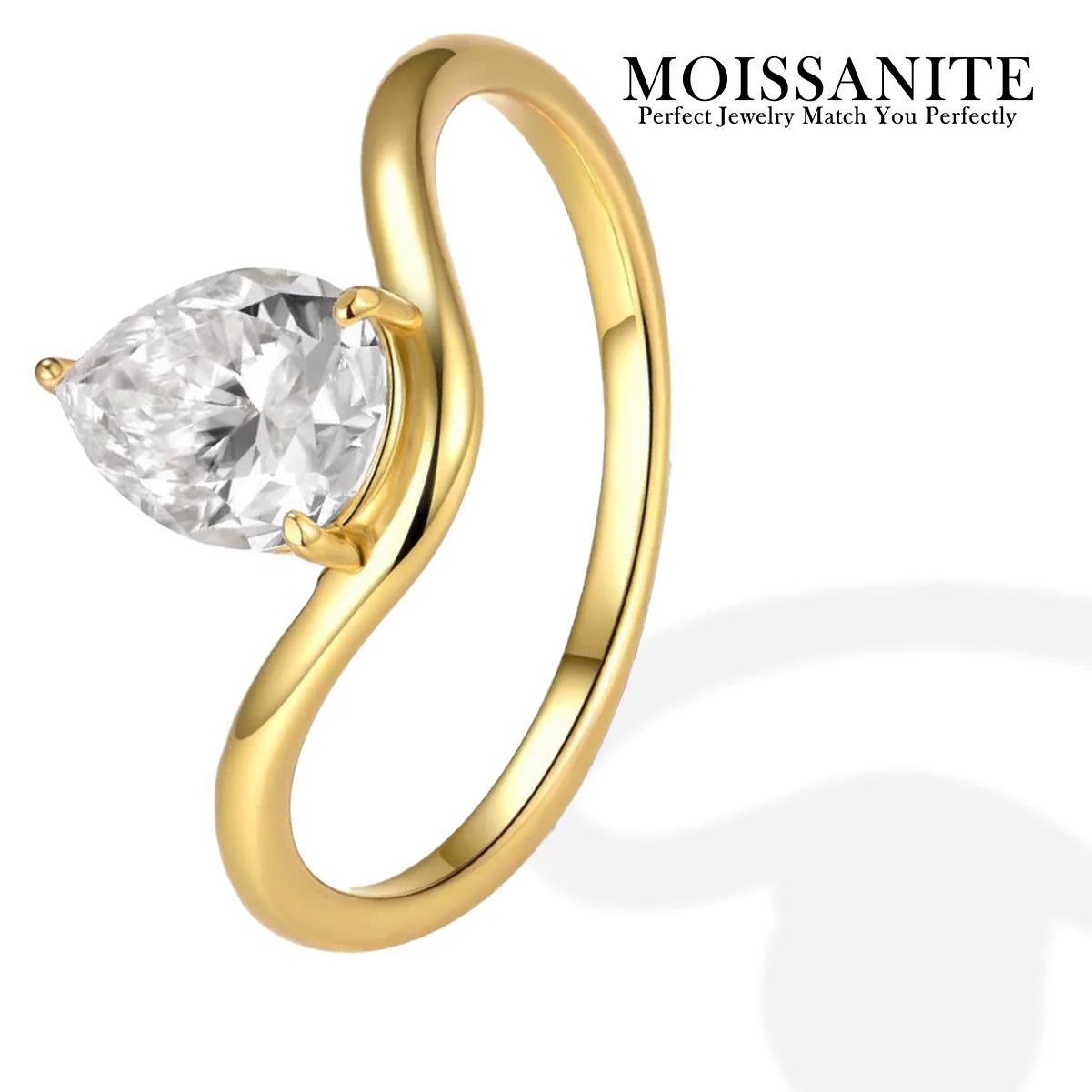 1.25CT Pear Cut Moissanite Ring 925 Sterling Silver Gold Color Elegant Twist Design for Women Wedding Engagement Jewelry Gift
1.25CT Pear Cut Moissanite Ring 925 Sterling Silver Gold Color Elegant Twist Design for Women Wedding Engagement Jewelry Gift