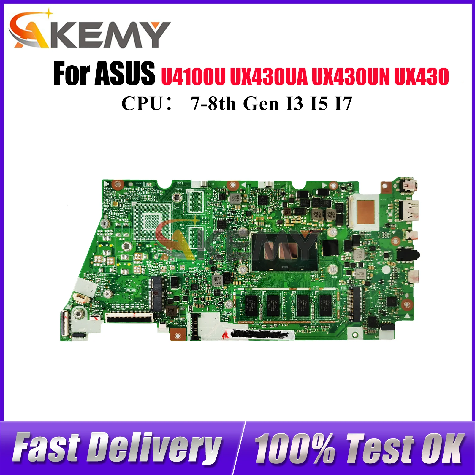 UX430UA Материнская плата для ноутбука ASUS ZenBook UX430UQ U4100U UX430UA UX430UN UX430U Материнская плата с процессором I3 I5 I7 100% tests OK stk
UX430UA Материнская плата для ноутбука ASUS ZenBook UX430UQ U4100U UX430UA UX430UN UX430U Материнская плата с процессором I3 I5 I7 100% tests OK stk