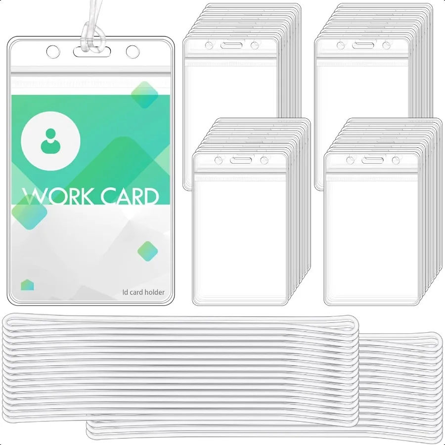 200Piece Set of Clear Plastic Lage and Badge Tag Holders Ideal for ID Cards Comes with 200 Matching Lage Tag Loop Straps Perfec
200Piece Set of Clear Plastic Lage and Badge Tag Holders Ideal for ID Cards Comes with 200 Matching Lage Tag Loop Straps Perfec