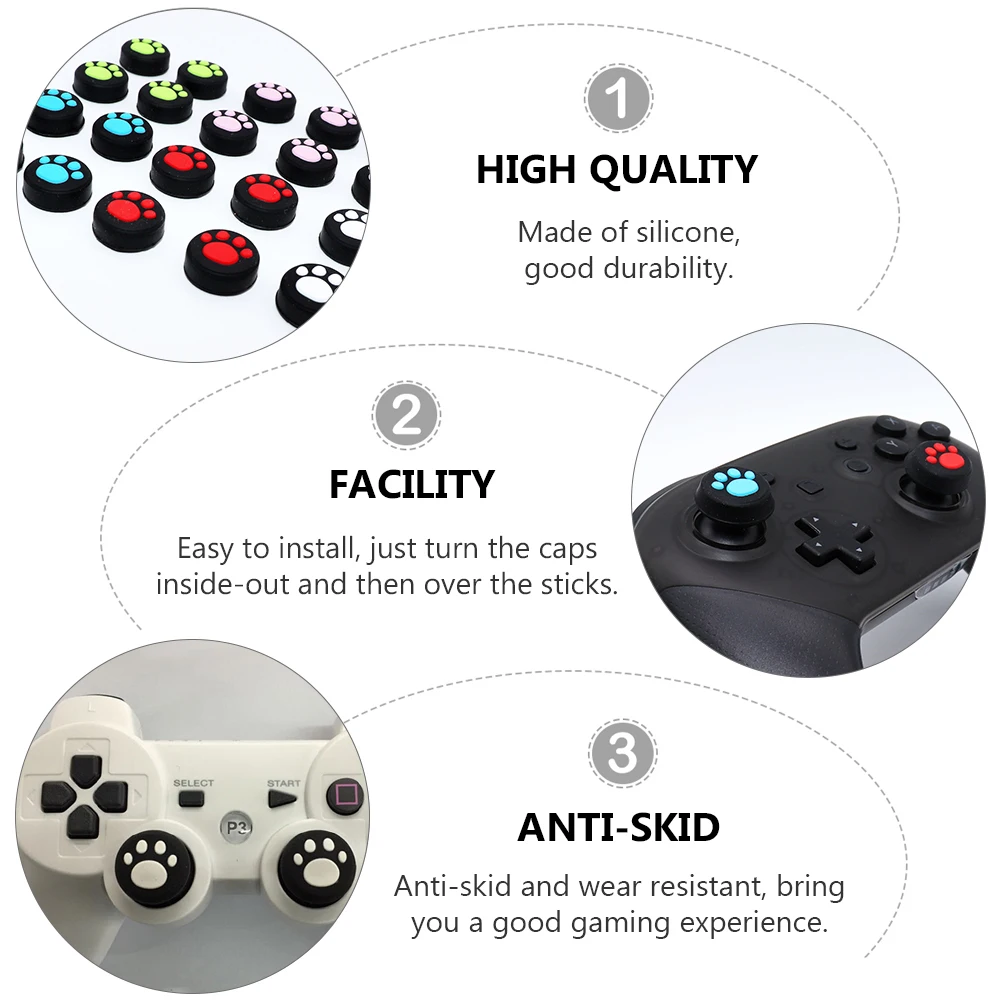 20Pcs Silicone Cat Claw Joystick Caps Non-Slip Protective Cover for Game Controller Thumb Joystick Caps
20Pcs Silicone Cat Claw Joystick Caps Non-Slip Protective Cover for Game Controller Thumb Joystick Caps