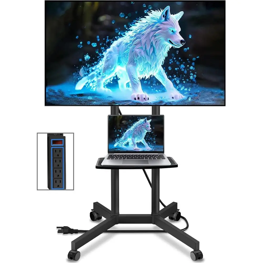 Портативная подставка для телевизора с розеткой для телевизоров диаметром 32–75 дюймов до 88 фунтов, мобильная тележка с полкой для гостиной, офиса, наружного использования
Портативная подставка для телевизора с розеткой для телевизоров диаметром 32–75 дюймов до 88 фунтов, мобильная тележка с полкой для гостиной, офиса, наружного использования