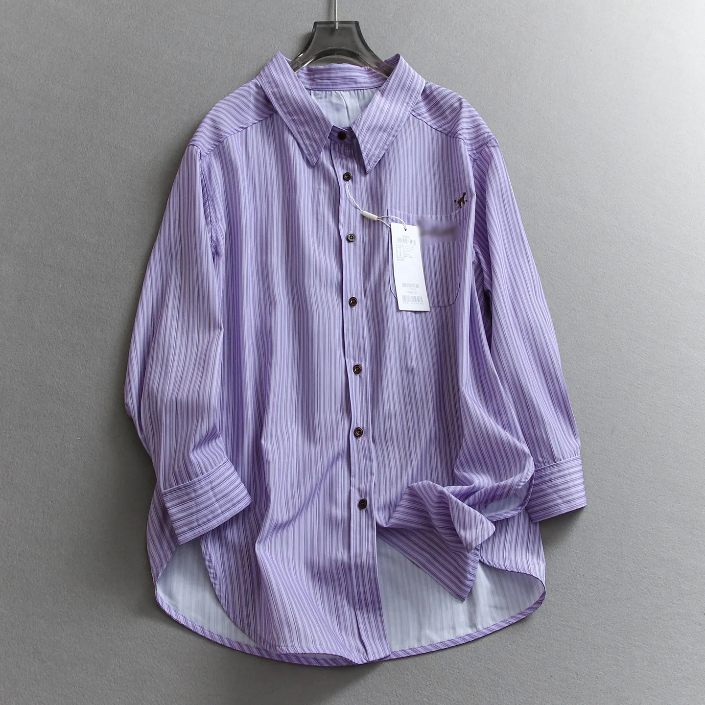 SuperAen Purple Striped Loose-fit Polo Collar Coat for Women 2026 Spring New Long-sleeved Asymmetrical Single Breasted Shirts
SuperAen Purple Striped Loose-fit Polo Collar Coat for Women 2026 Spring New Long-sleeved Asymmetrical Single Breasted Shirts