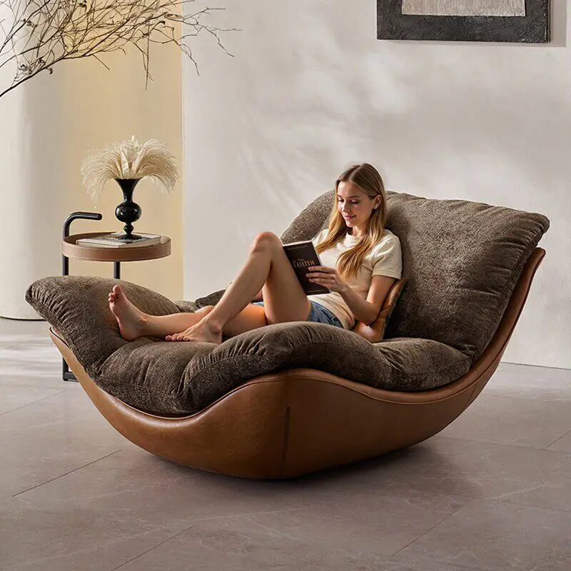 Nordic Modern Curved Lounge Chair Premium Chenille & PU Leather Lazy Sofa for Living Room & Bedroom Relaxation home furniture
Nordic Modern Curved Lounge Chair Premium Chenille & PU Leather Lazy Sofa for Living Room & Bedroom Relaxation home furniture