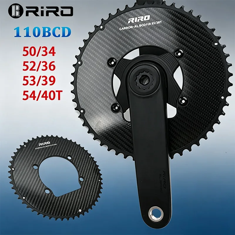 RIRO 110BCD Chainring Carbon Fiber Cranksets 50-34T 52-36T 53-39T 54-40T Folding Bike Chainwheel 11/12S Road Crank
RIRO 110BCD Chainring Carbon Fiber Cranksets 50-34T 52-36T 53-39T 54-40T Folding Bike Chainwheel 11/12S Road Crank