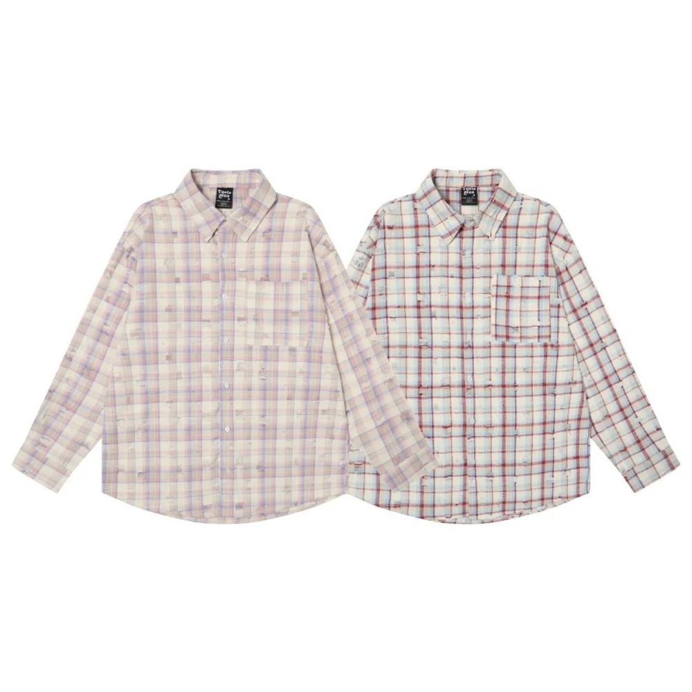 Women's Blouse Plaid Ripped Design Fashion Women Shirts 2026 Spring Street Style Tops for Woman High Quality Women's Clothing
Women's Blouse Plaid Ripped Design Fashion Women Shirts 2026 Spring Street Style Tops for Woman High Quality Women's Clothing