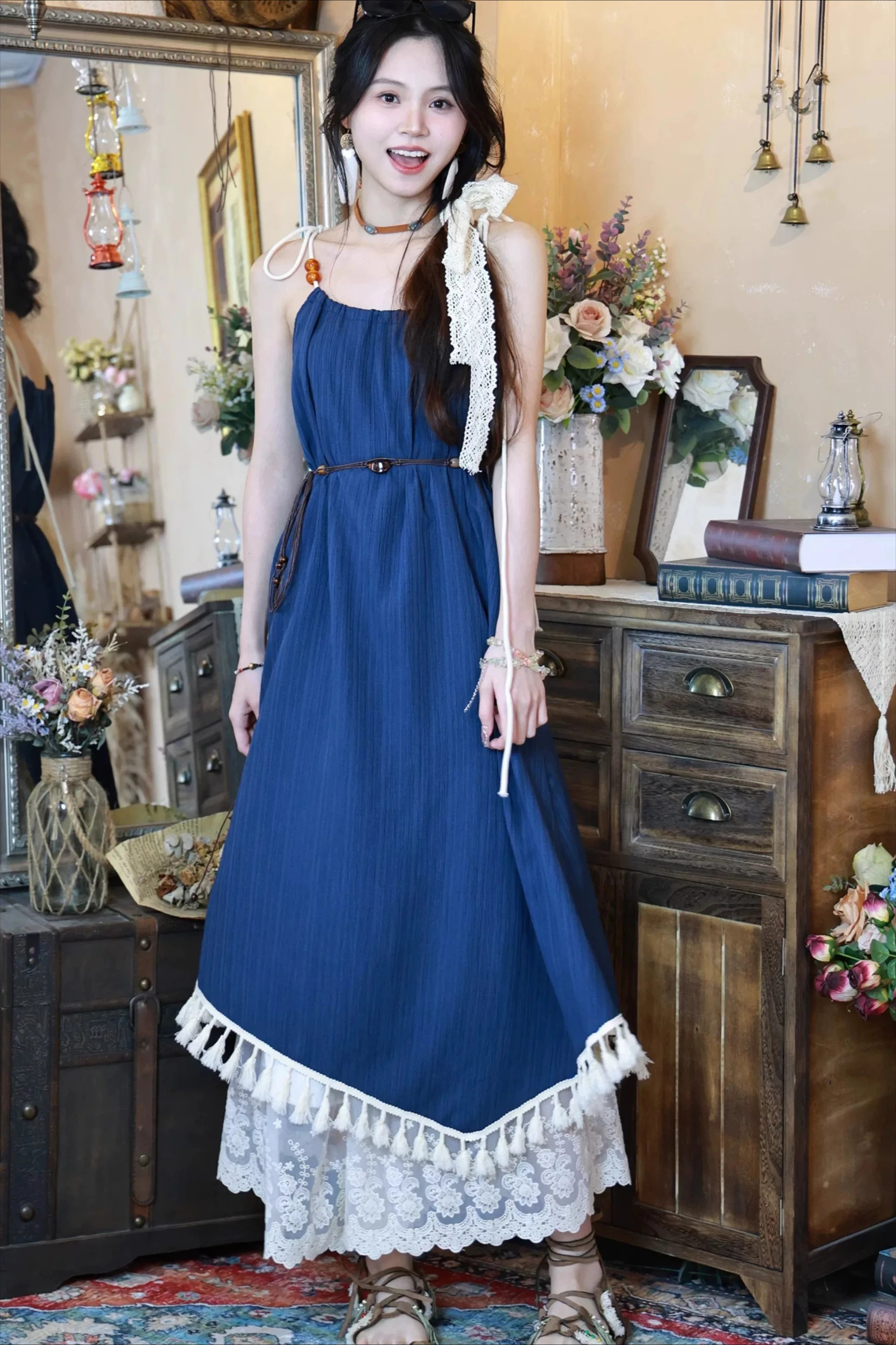 2026 Summer New Women's Dress Loose Splicing Long Strap A-line Skirt
2026 Summer New Women's Dress Loose Splicing Long Strap A-line Skirt